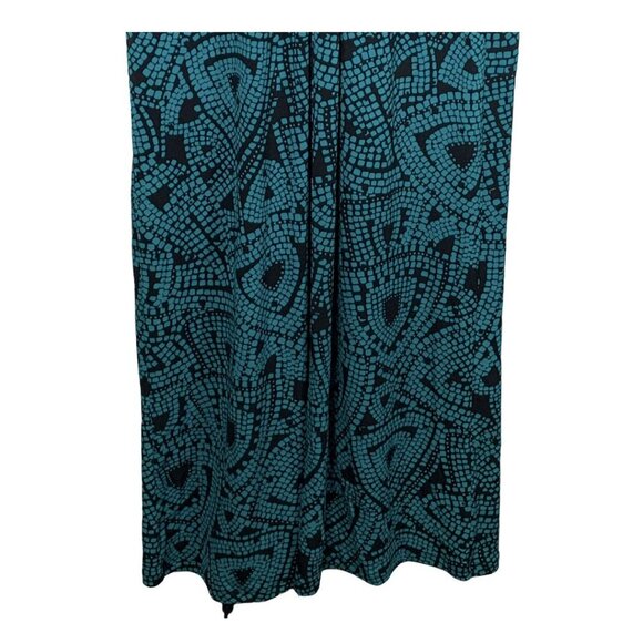 Ruby Rd Blue Black Abstract Maxi Dress Small Sleeveless Stretch Boho Vacation - Picture 3 of 8